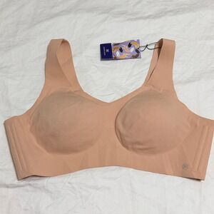 Honeylove V-Neck Bra Smooth Support Womens 2X Wire-Free Sand Padded New